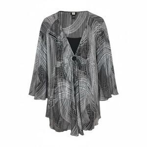 Studio 1940 Plus Size Blouse Top Black White Size 30/32W 5X